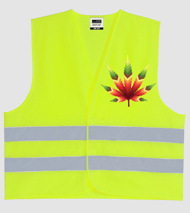 Frunză de canabis model galben neon pe tricou