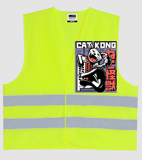 Cat Kong model galben neon pe tricou