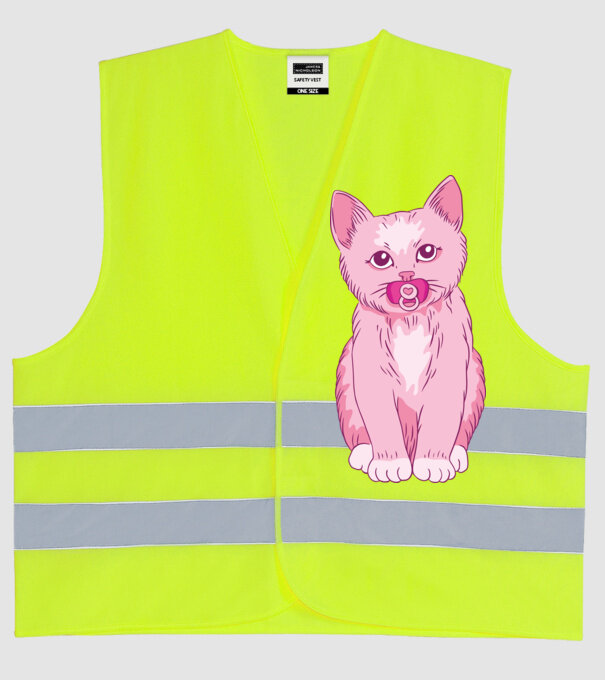 Pisică Baby model galben neon pe tricou