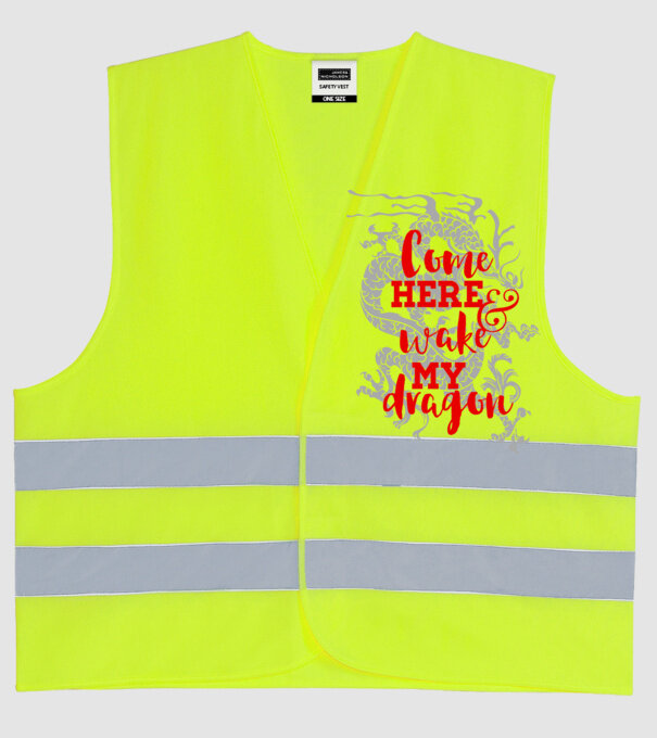 Come here and wake my dragon model galben neon pe tricou