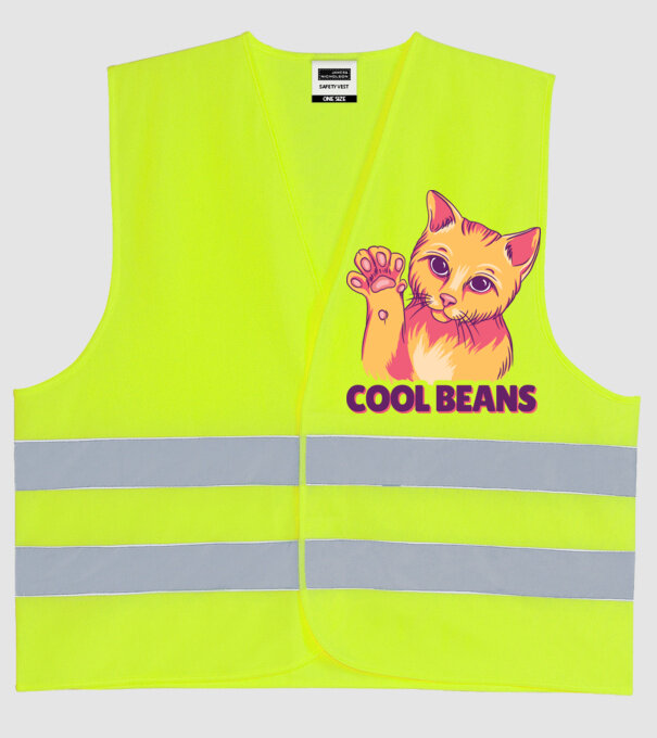 Cool Beans - talpă pisică model galben neon pe tricou