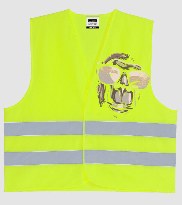 Cool Monkey model galben neon pe tricou