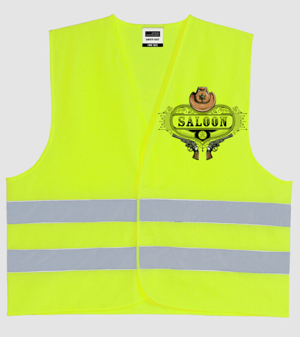 Cowboy saloon western model galben neon pe tricou