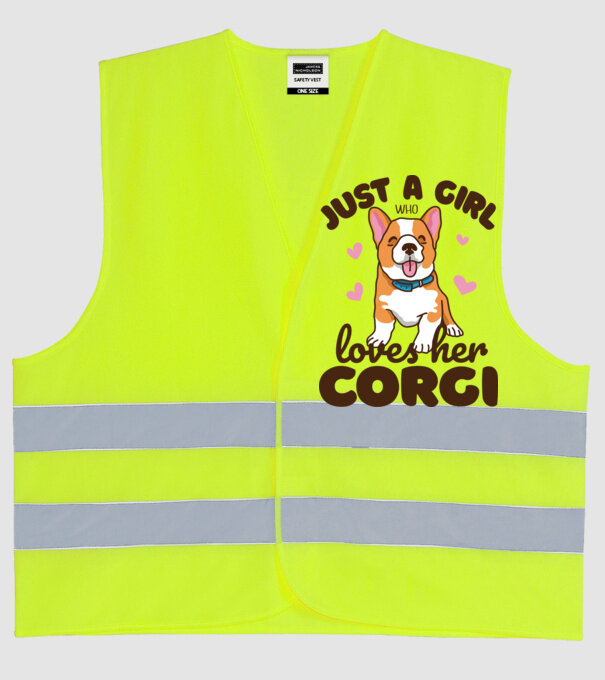 Doar o fată care iubește Corgiul său model galben neon pe tricou