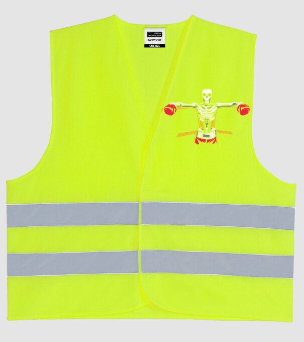 Schelet Boxer model galben neon pe tricou