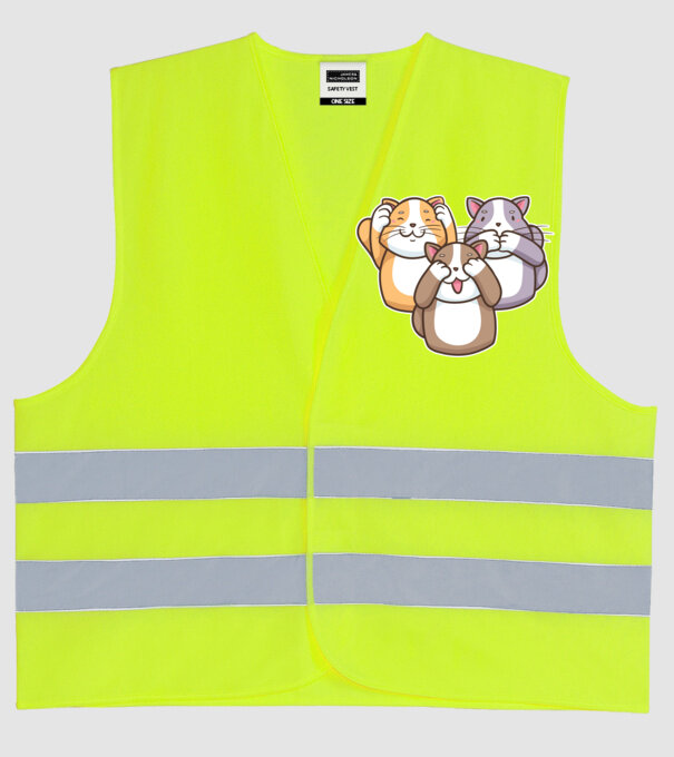 Pisicuțe drăguțe model galben neon pe tricou