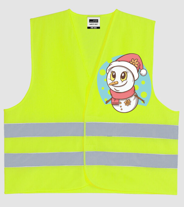 Om de zăpadă drăguț model galben neon pe tricou