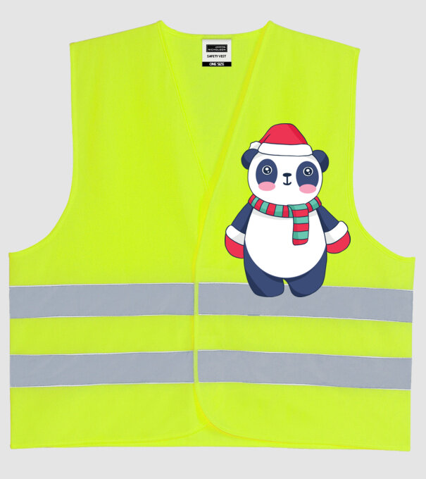 Panda drăguț de Crăciun model galben neon pe tricou