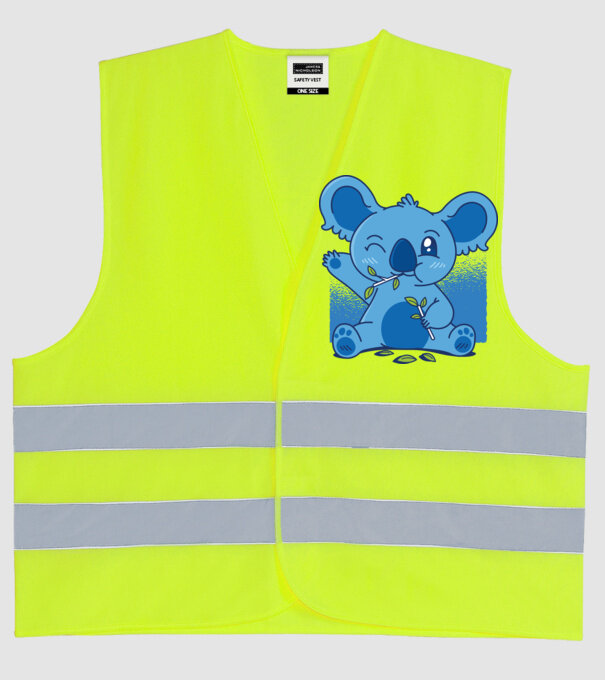 Koala drăguț model galben neon pe tricou