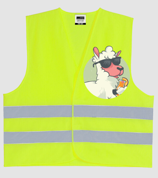 Lama drăguț cu cocktail tricou amuzant model galben neon pe tricou