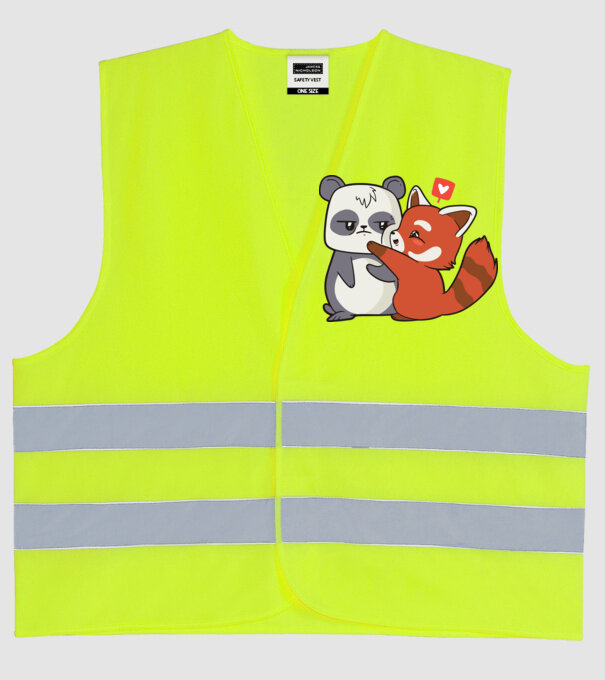 Panda drăguț Dragoste model galben neon pe tricou