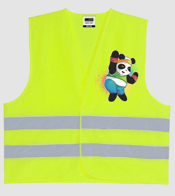 Panda drăguț Zumba model galben neon pe tricou