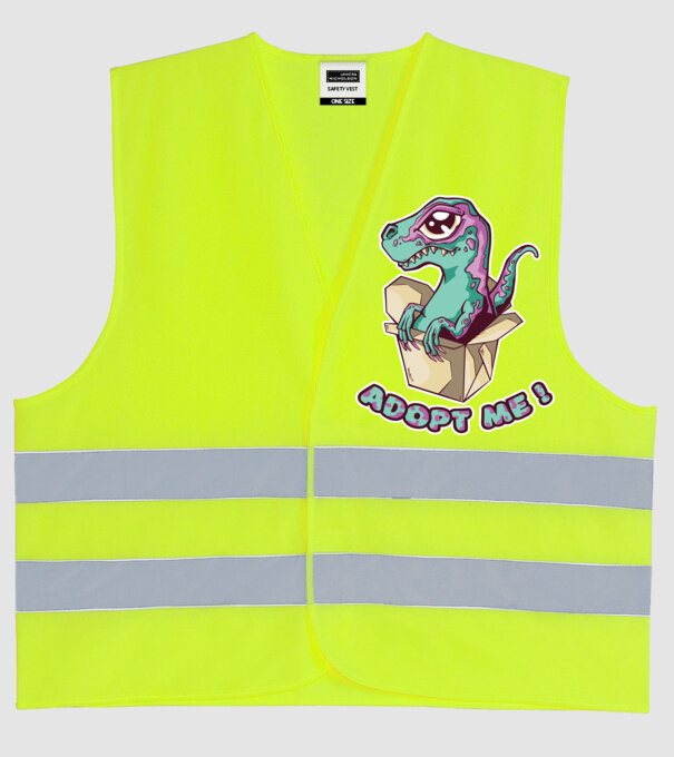 Raptor drăguț model galben neon pe tricou