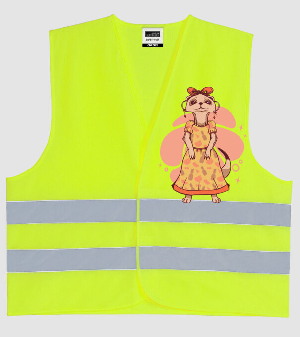 Suricată drăguță model galben neon pe tricou