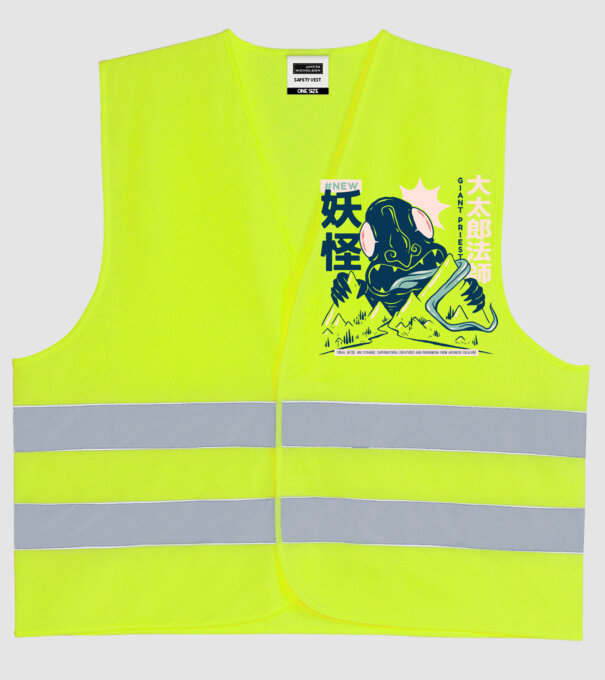 Daidarabotchi Yokai Anime model galben neon pe tricou