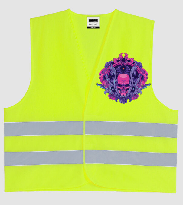 Cranii Dark Skull model galben neon pe tricou