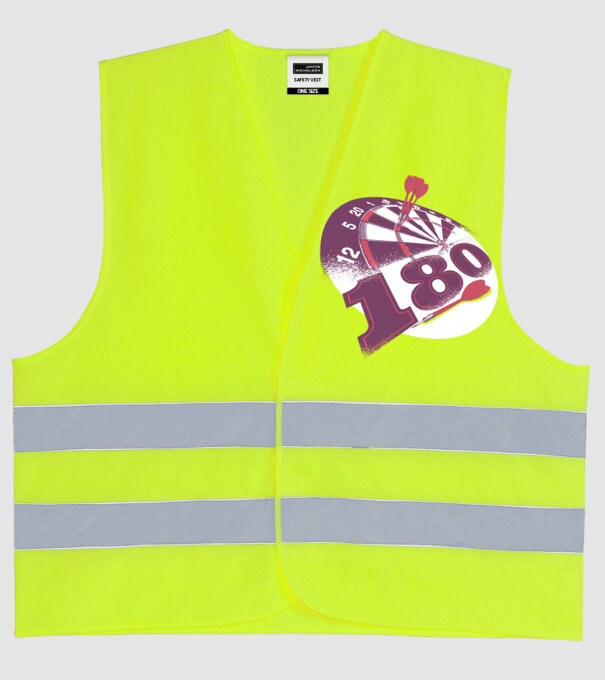 Darts 180 tricou model galben neon pe tricou