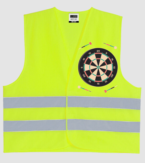 Tablă Darts model galben neon pe tricou