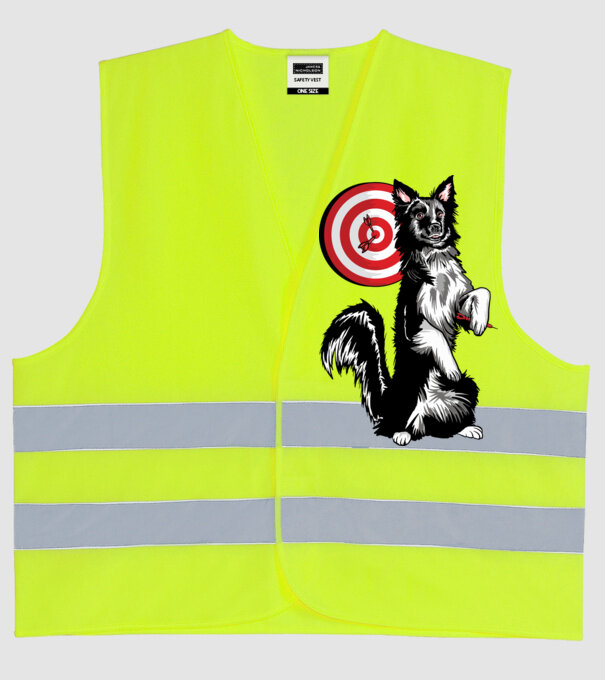 Câine cu Darts model galben neon pe tricou