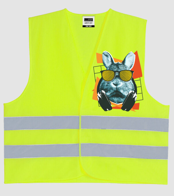 DJ Iepure model galben neon pe tricou