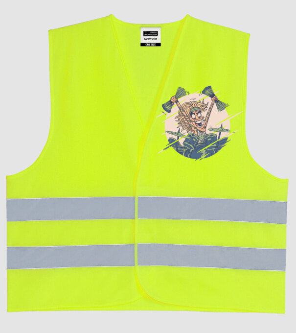 Baterist model galben neon pe tricou