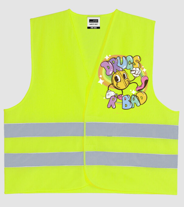 Drugs are Bad - Drogurile sunt rele pentru prevenire model galben neon pe tricou