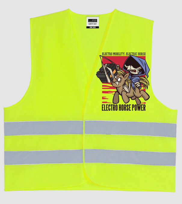 Cai putere electric model galben neon pe tricou