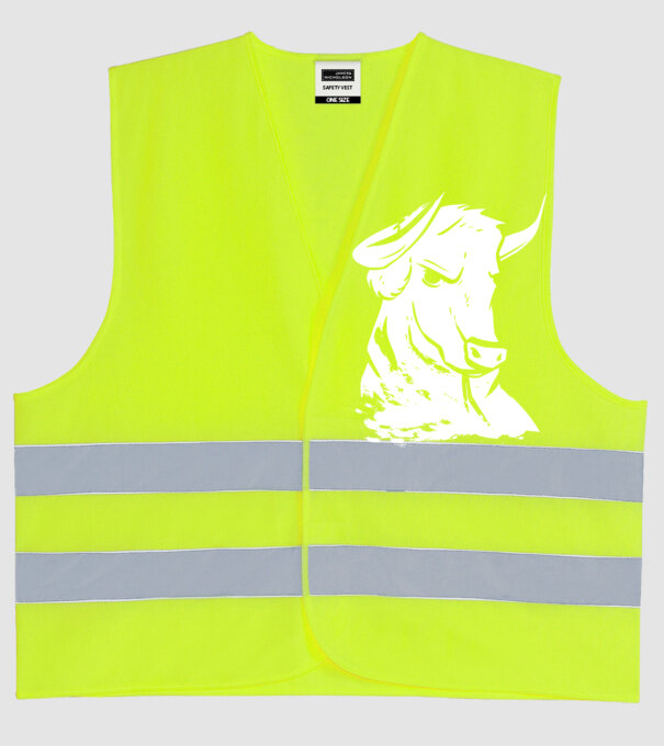 Taur puternic model galben neon pe tricou