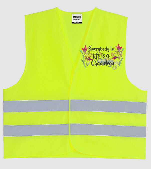 Everybody in life is Chameleon model galben neon pe tricou