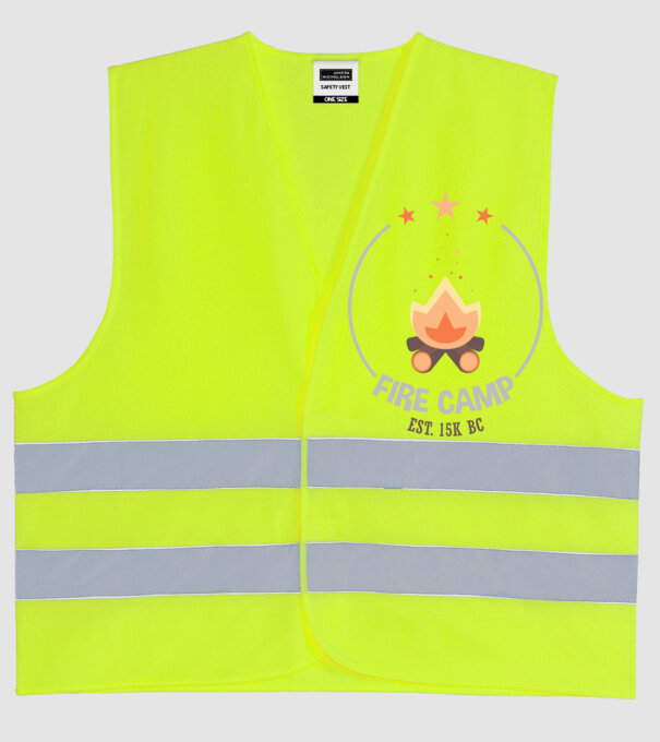 Fire Camp est. 15k BC model galben neon pe tricou