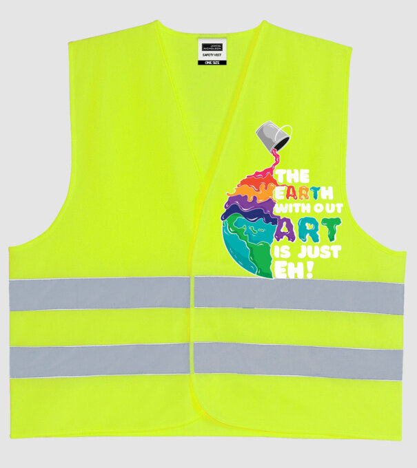 Pământ Artă model galben neon pe tricou