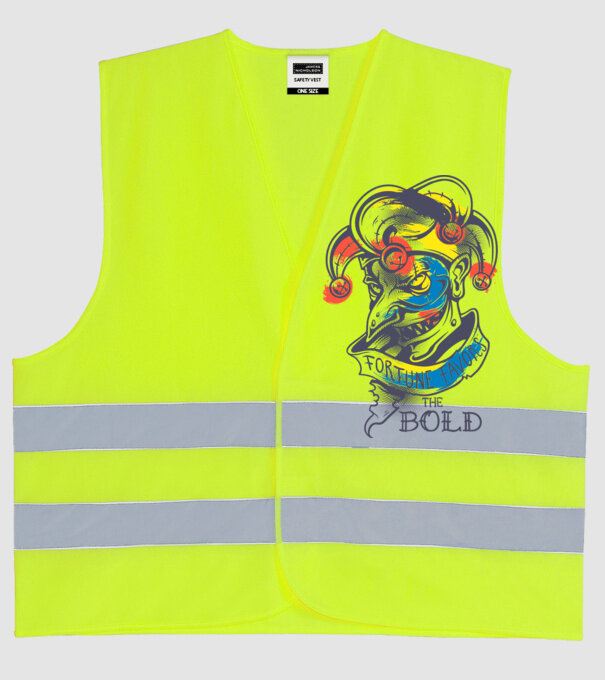Fortune favours the Bold model galben neon pe tricou