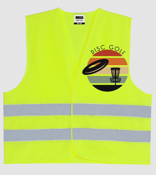 Frizbi Golf model galben neon pe tricou
