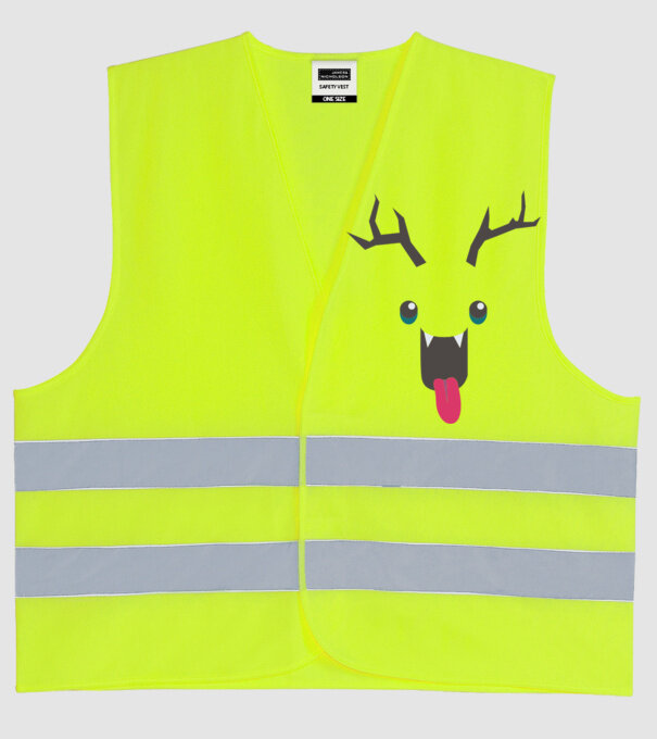 Funny Deer model galben neon pe tricou
