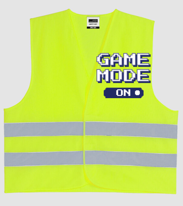 Game mode on Gamer pixel model galben neon pe tricou