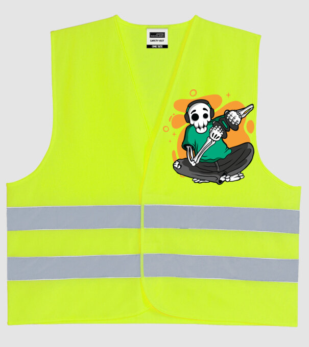 Schelet Gamer model galben neon pe tricou