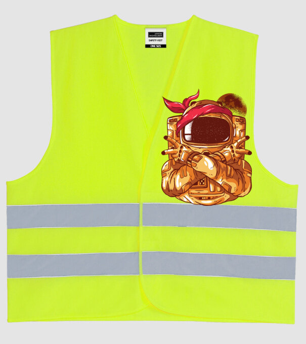 Gangsta Astronaut astronaut rapper model galben neon pe tricou