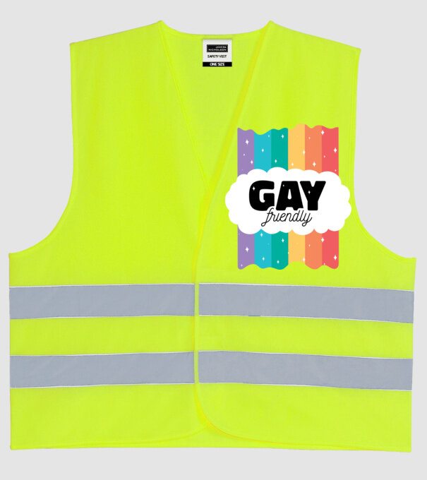 Gay friendly model galben neon pe tricou