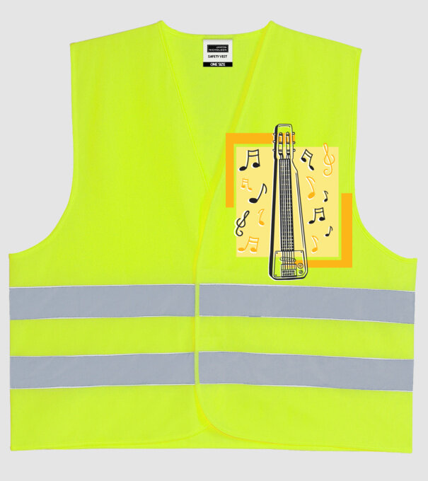 Tricou chitarist model galben neon pe tricou