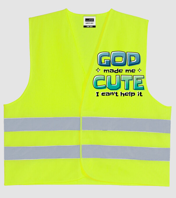 God made me cute model galben neon pe tricou