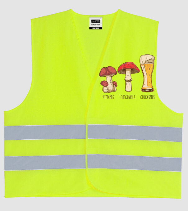 Soiuri de ciuperci model galben neon pe tricou