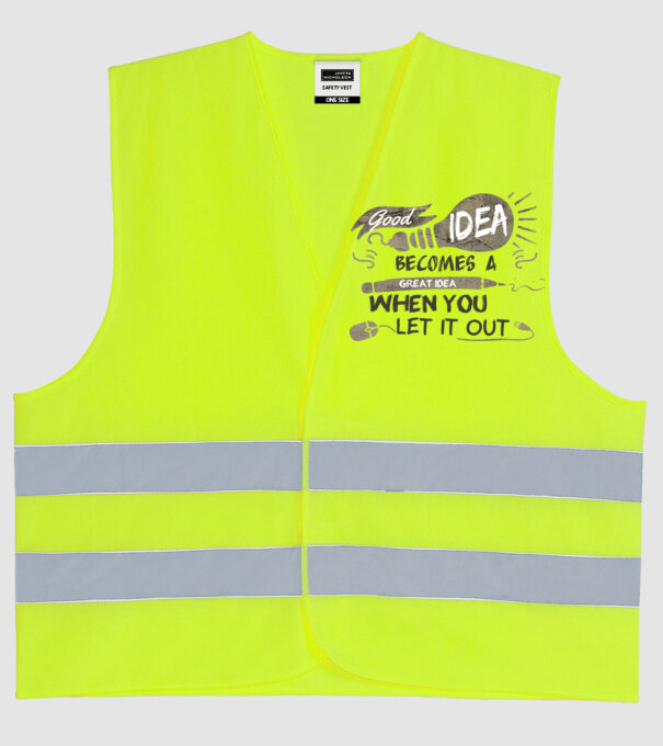 Good idea becomes a great idea when you let it out model galben neon pe tricou