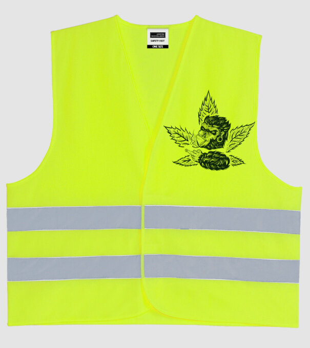 GORILĂ cannabis model galben neon pe tricou