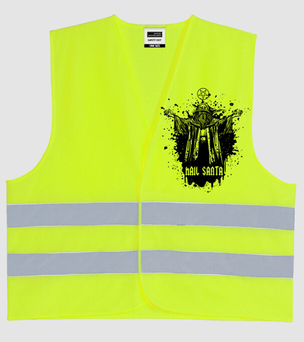 Hail Santa model galben neon pe tricou