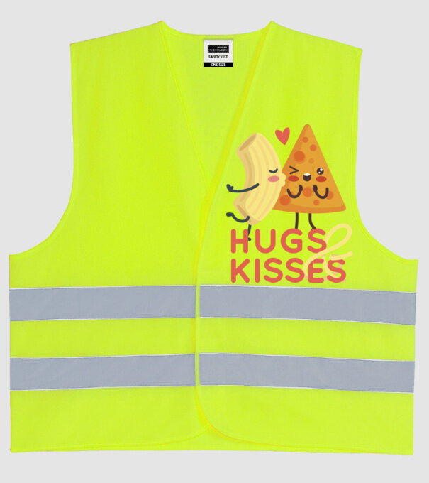 'Hawaii pizza dragoste tricou drăguț Valentine''s Day' model galben neon pe tricou