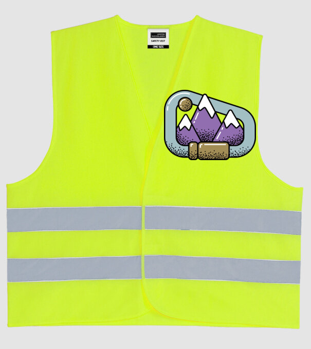 Carabină de alpinist model galben neon pe tricou