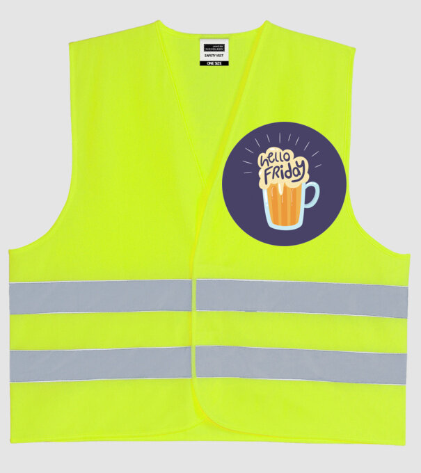 Hello Friday model galben neon pe tricou