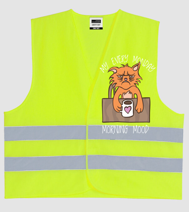 Starea mea de spirit de luni model galben neon pe tricou