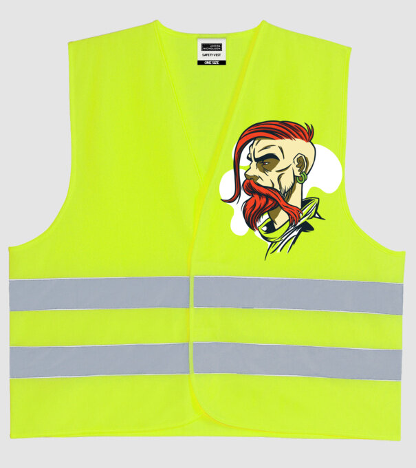 Barbă Hipster model galben neon pe tricou