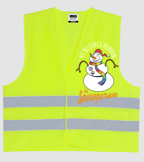 Om de zăpadă model galben neon pe tricou